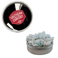 Large Silver Snap Top Round Tin Filled w/ Sugar Free Gum